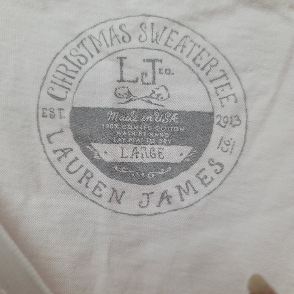 Lauren James Christmas Pink‎ Snowflake Sz L Long Sleeve Tee Cozy Holiday Graphic - Picture 6 of 8